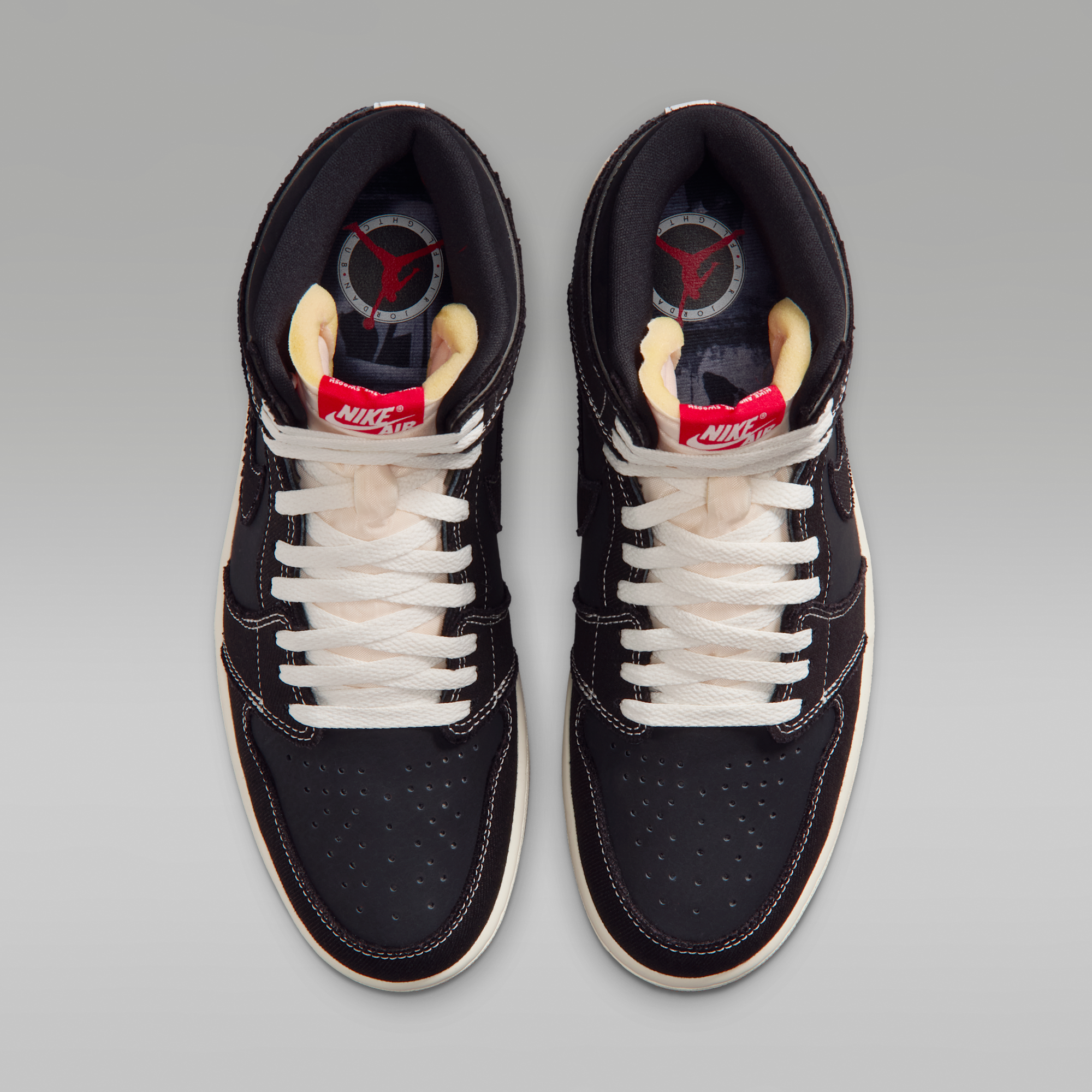 Air Jordan 1 Retro High OG Flight Club - Μαύρο/Sail/Gum Medium Brown/University Red - 4