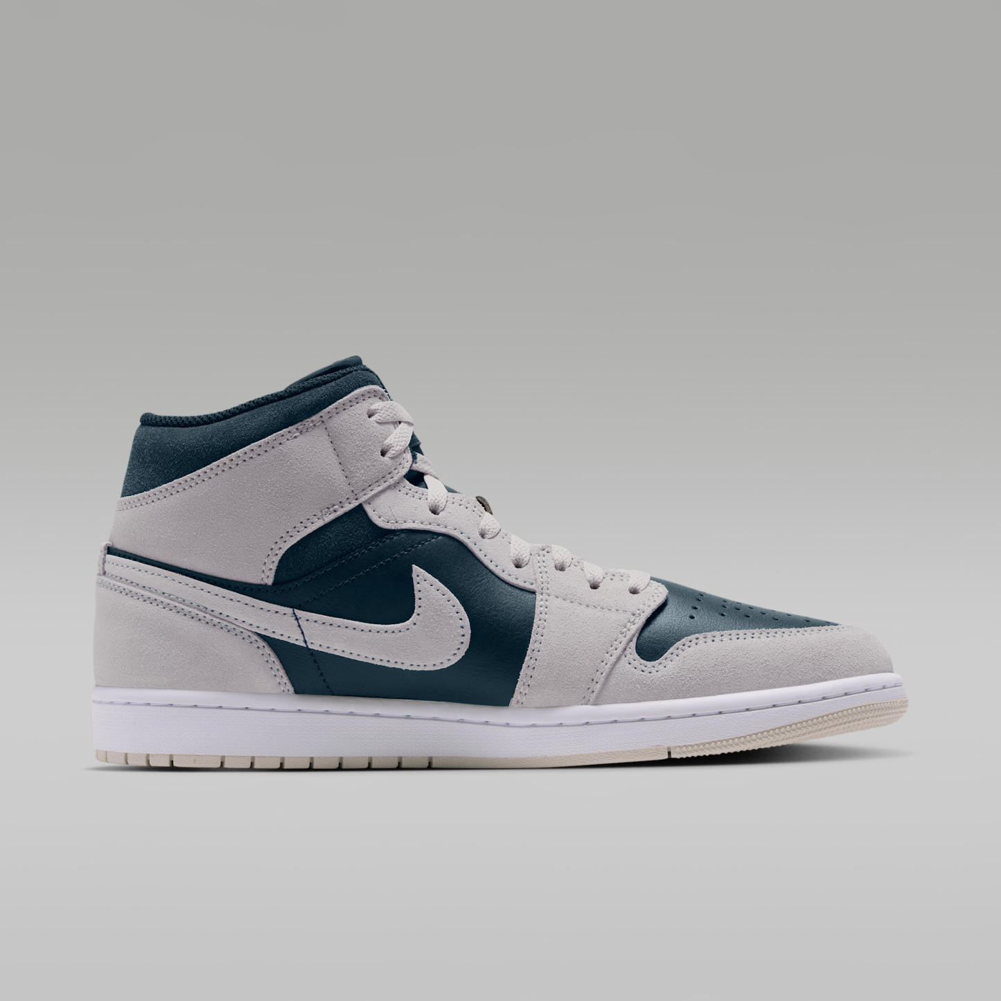 Air Jordan 1 Mid - Light Orewood Brown/Midnight Spruce/Λευκό/Pale Ivory - 3