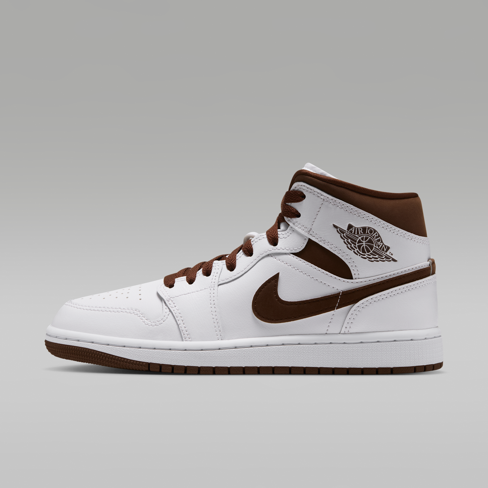 Air Jordan 1 Mid - Λευκό/Cacao Wow/Cacao Wow - 1