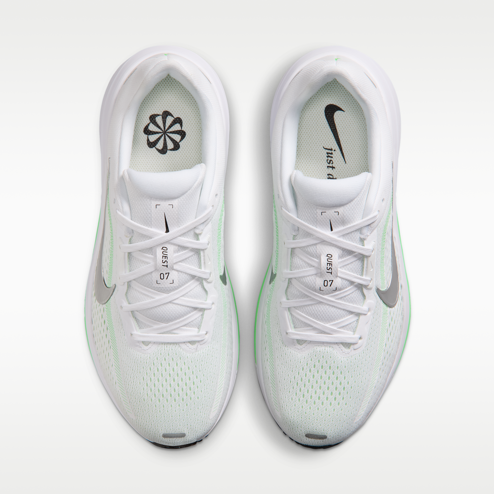 Nike Quest 7 - Λευκό/Illusion Green/Cucumber Calm/Metallic Silver - 4