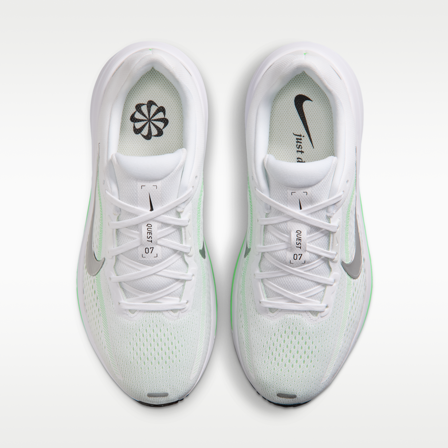 Nike Quest 7 - Λευκό/Illusion Green/Cucumber Calm/Metallic Silver - 4