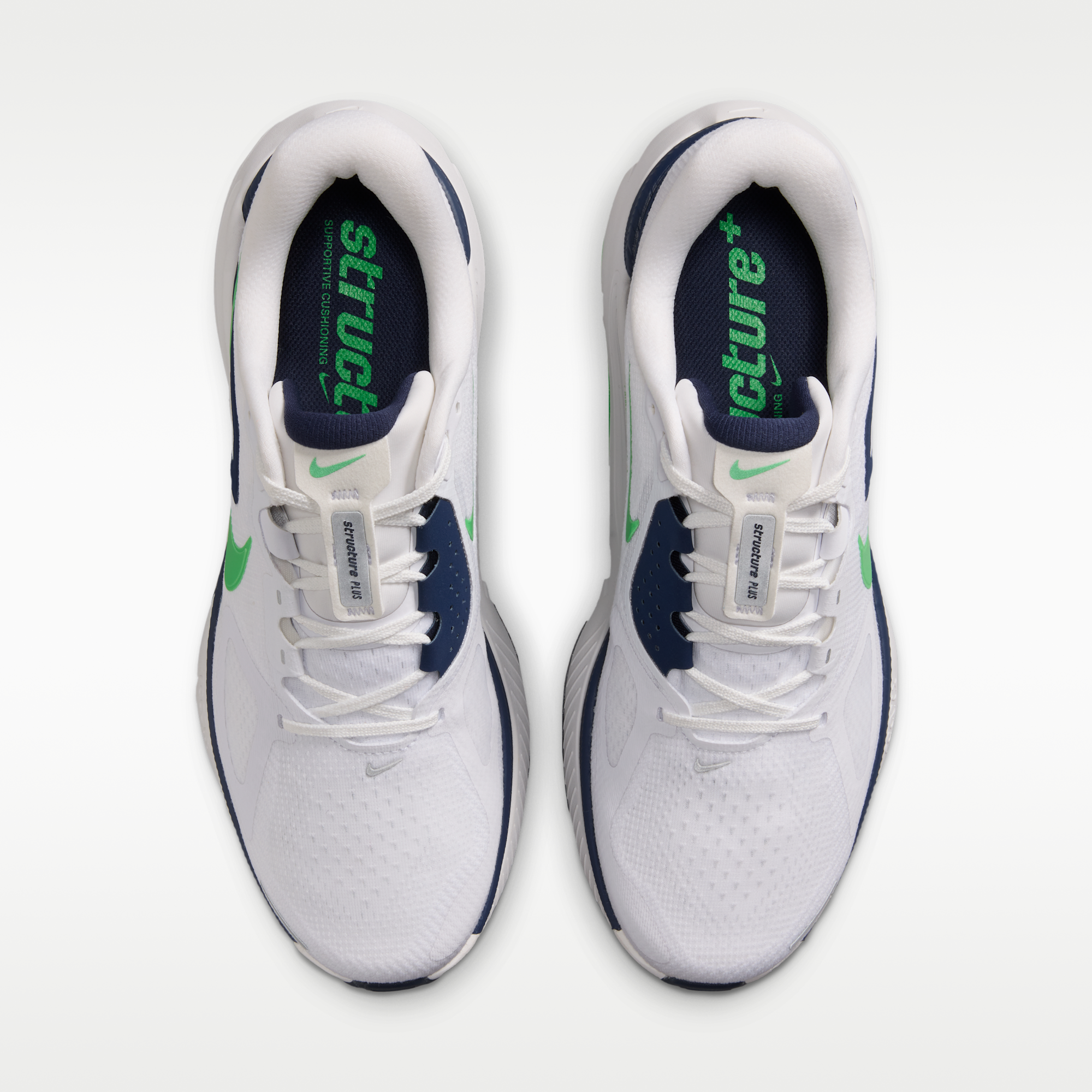 Nike Structure Plus - Λευκό/Midnight Navy/Summit White/Green Spark - 4