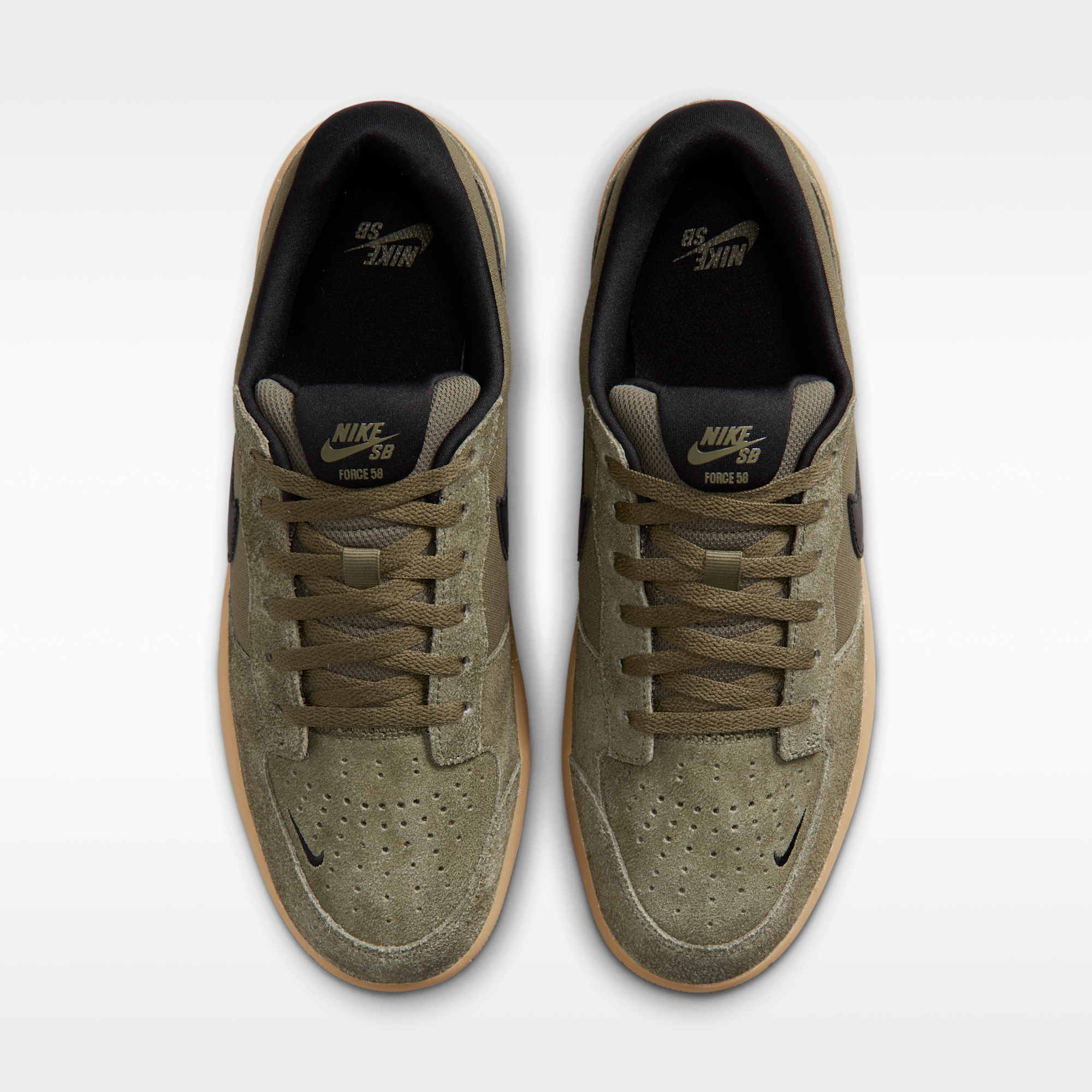 Nike SB Force 58 - Medium Olive/Medium Olive/Gum Light Brown/Μαύρο - 4