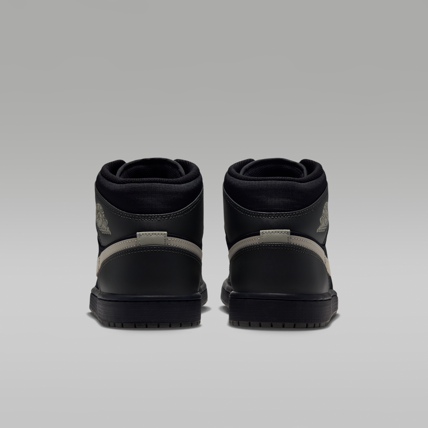 Air Jordan 1 Mid Utility - Μαύρο/Spruce Fog/Reflect Silver/Newsprint - 6