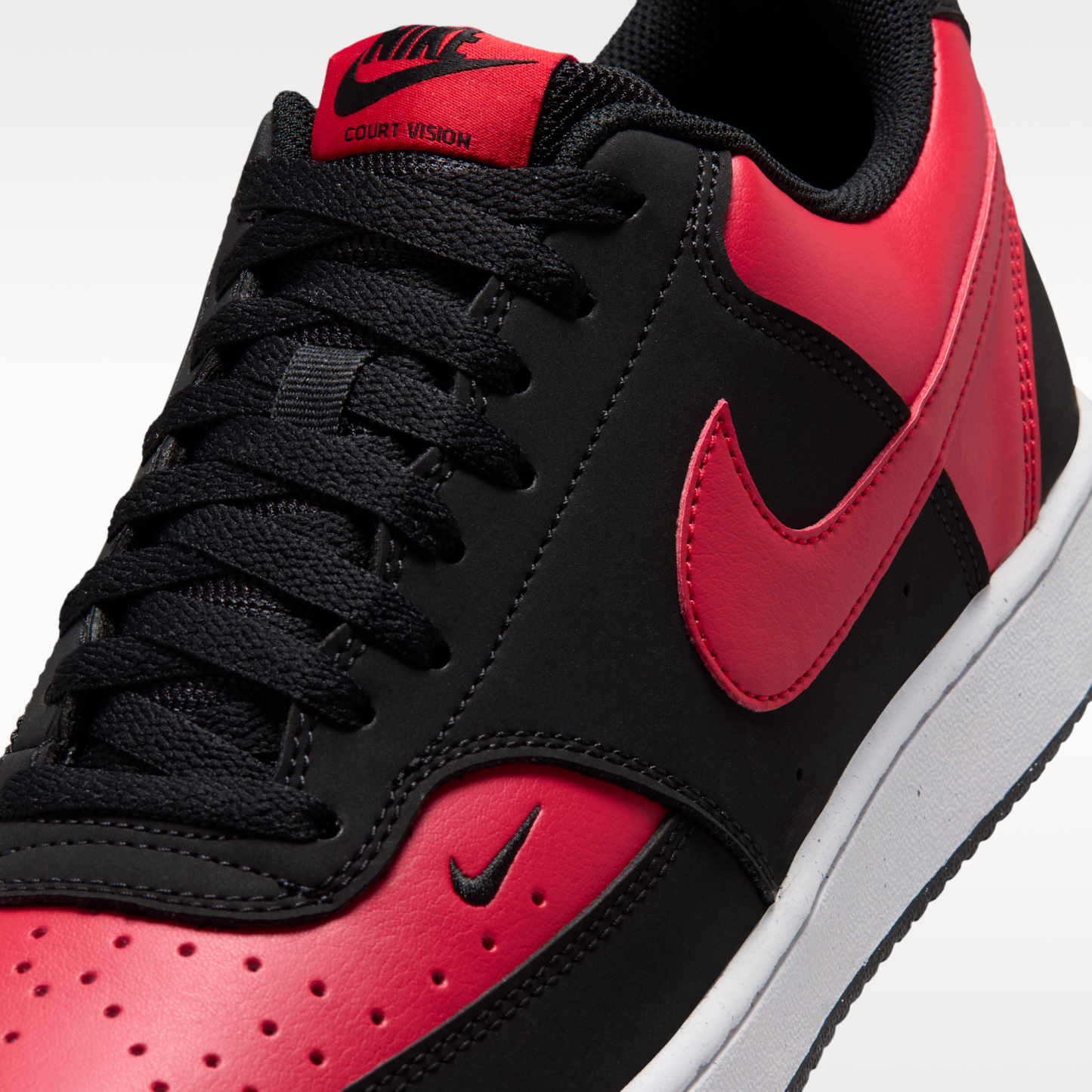 Nike Court Vision Low - Μαύρο/University Red/Λευκό/University Red - 7