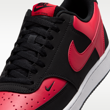 Nike Court Vision Low - Μαύρο/University Red/Λευκό/University Red - 7
