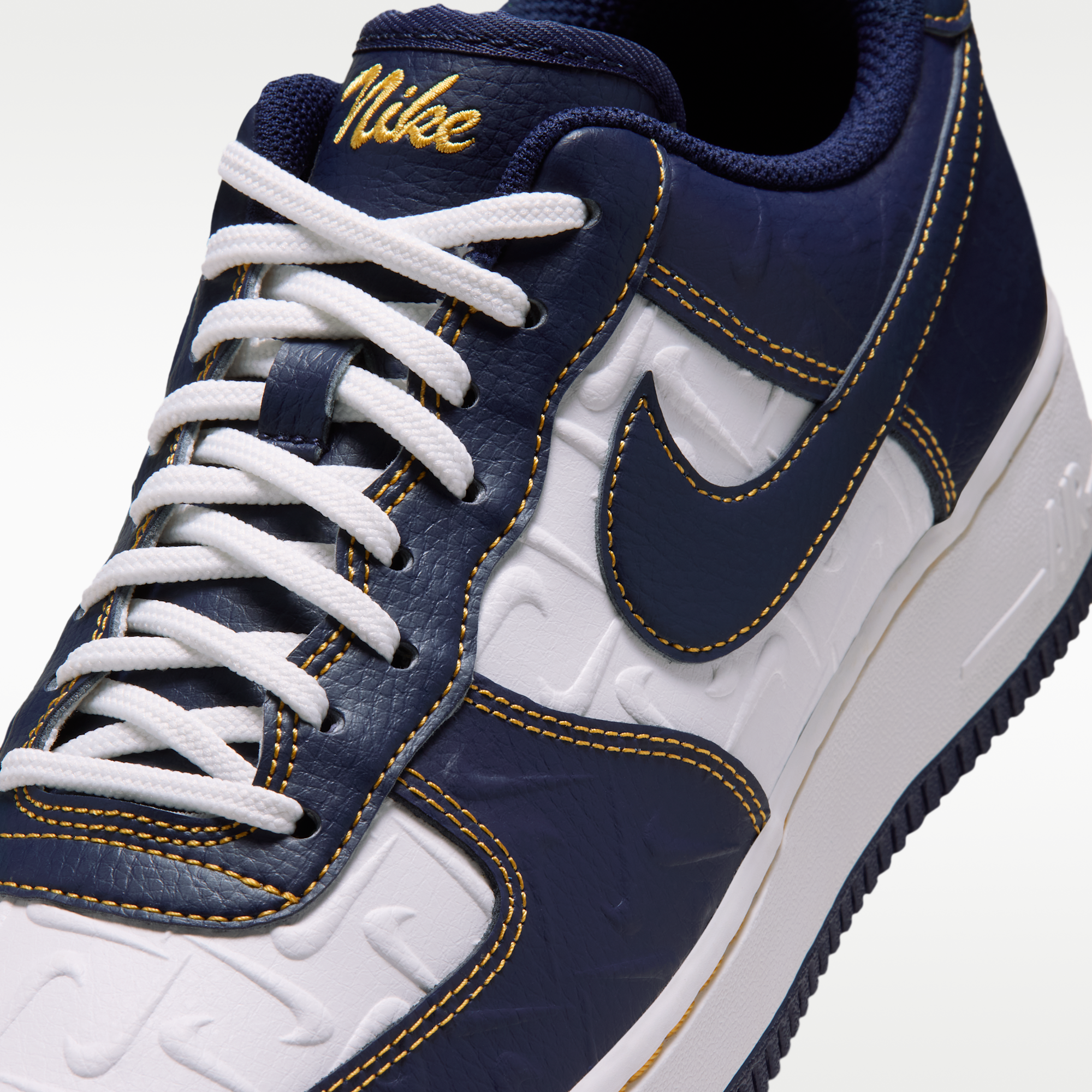 Nike Air Force 1 '07 - Summit White/Yellow Ochre/Midnight Navy - 7