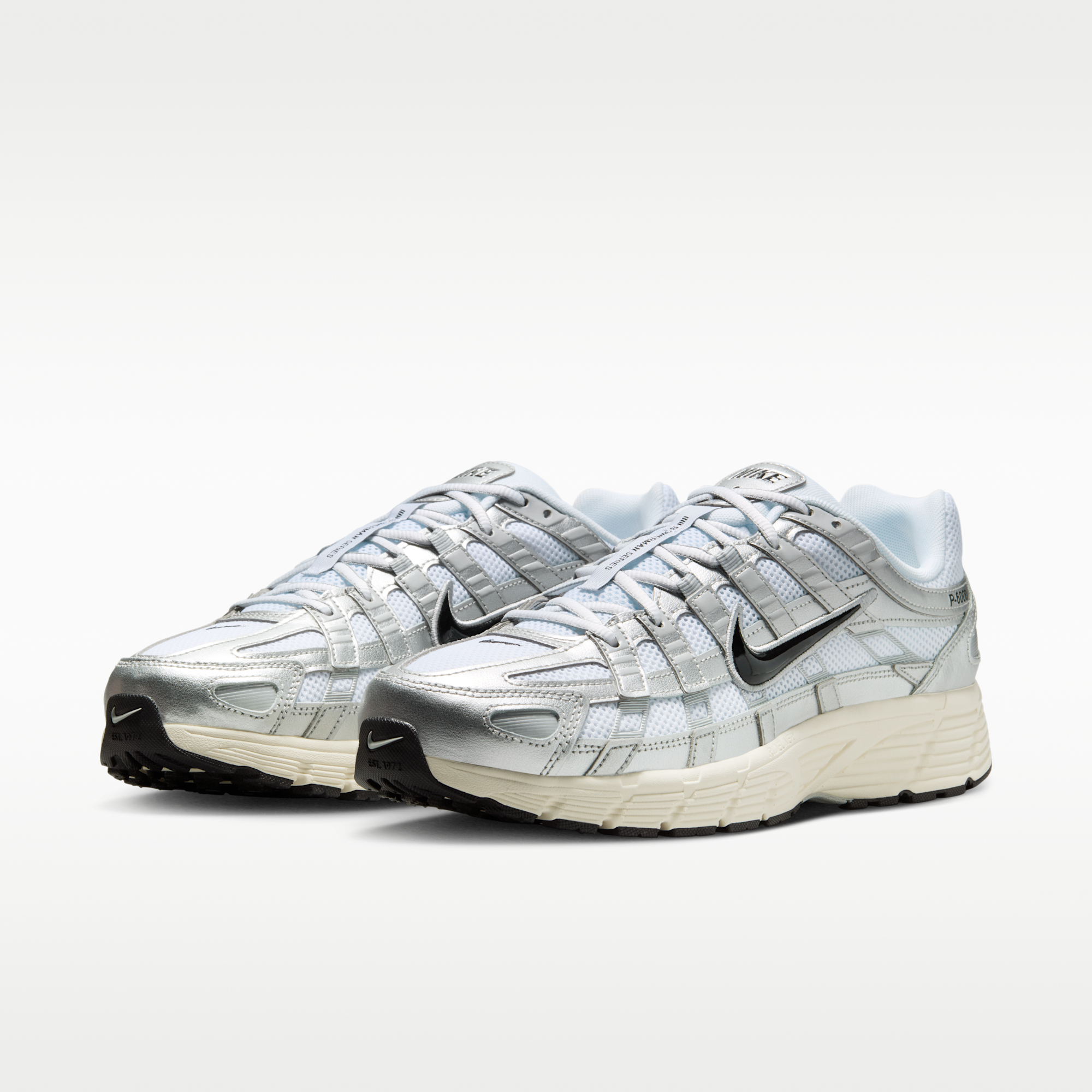 Nike P-6000 - Λευκό/Metallic Silver/Flat Silver/Μαύρο - 5