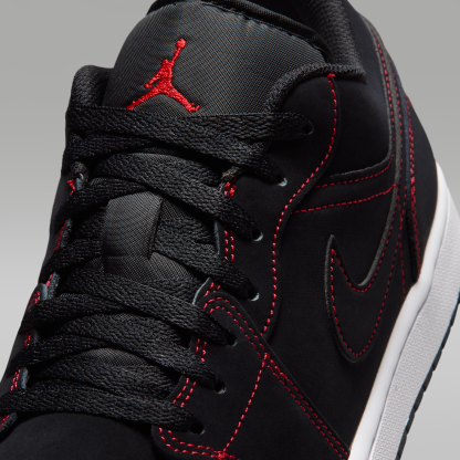 Air Jordan 1 Low - Μαύρο/Λευκό/University Red - 7