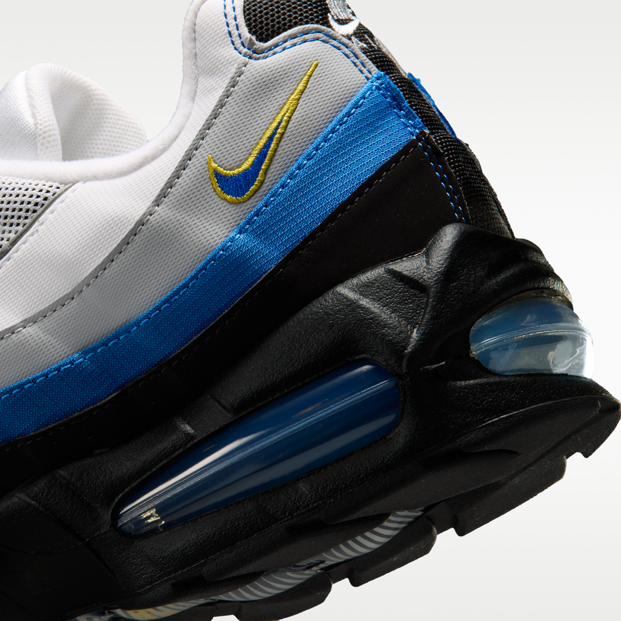Nike Air Max 95 Big Bubble - Λευκό/Μαύρο/Reflect Silver/Royal Blue - 8