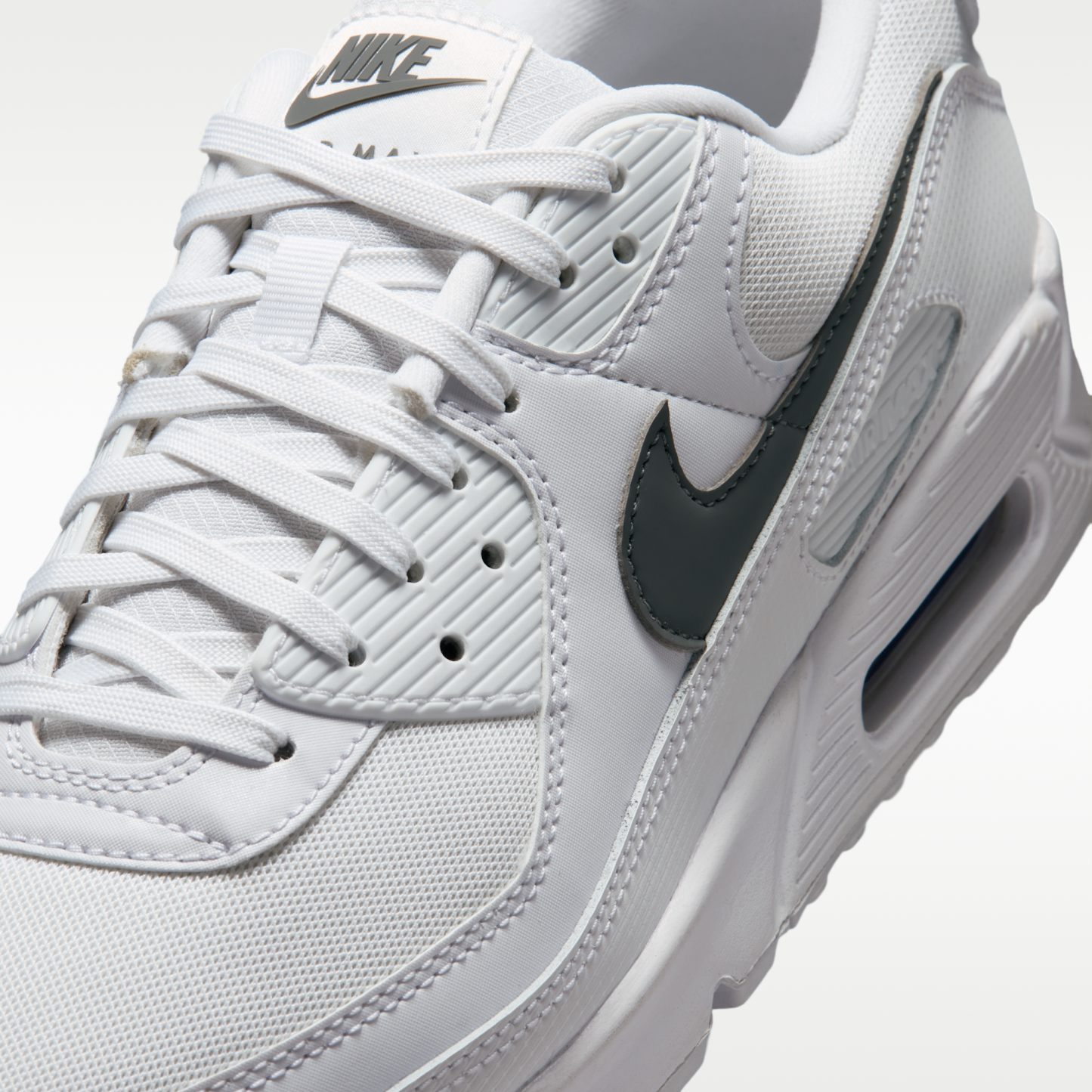 Nike Air Max 90 - Λευκό/Λευκό/Smoke Grey - 7