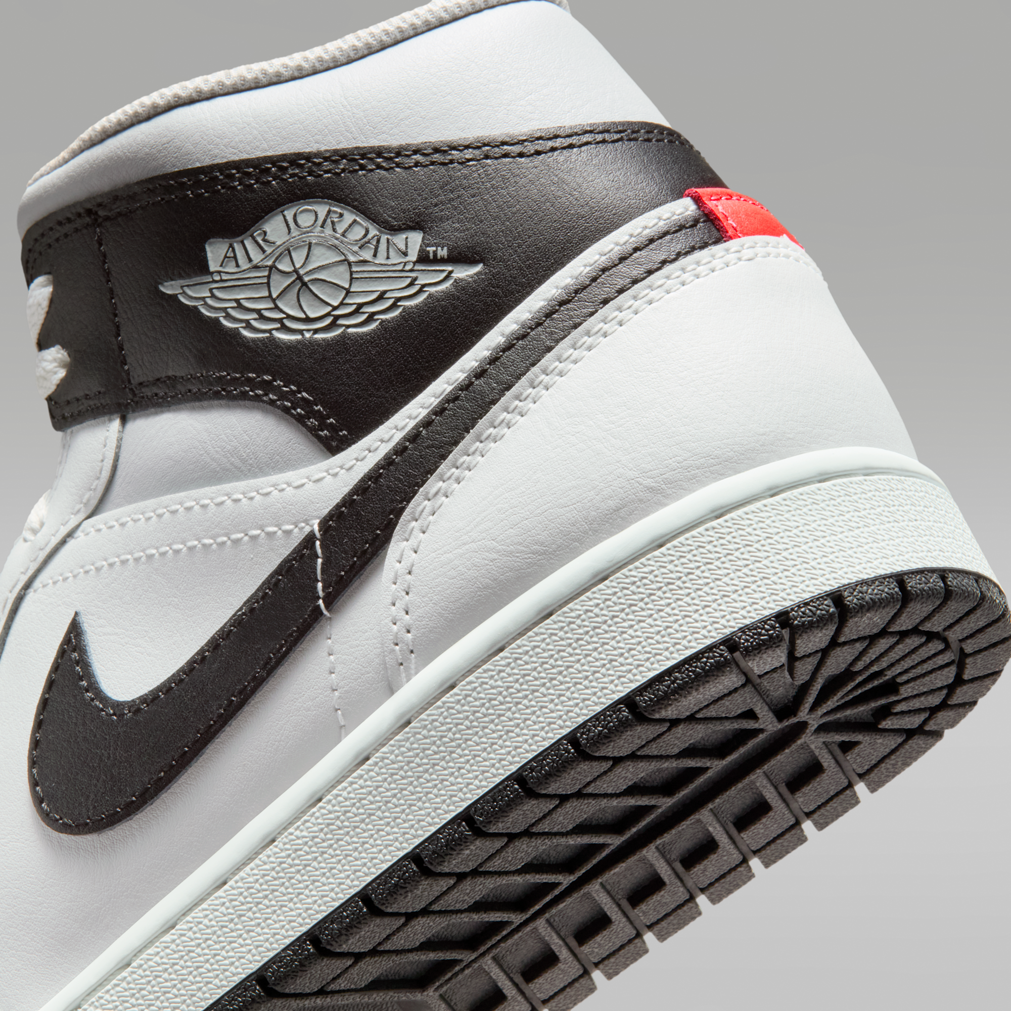 Air Jordan 1 Mid - Summit White/Neutral Grey/Infrared 23/Μαύρο - 8
