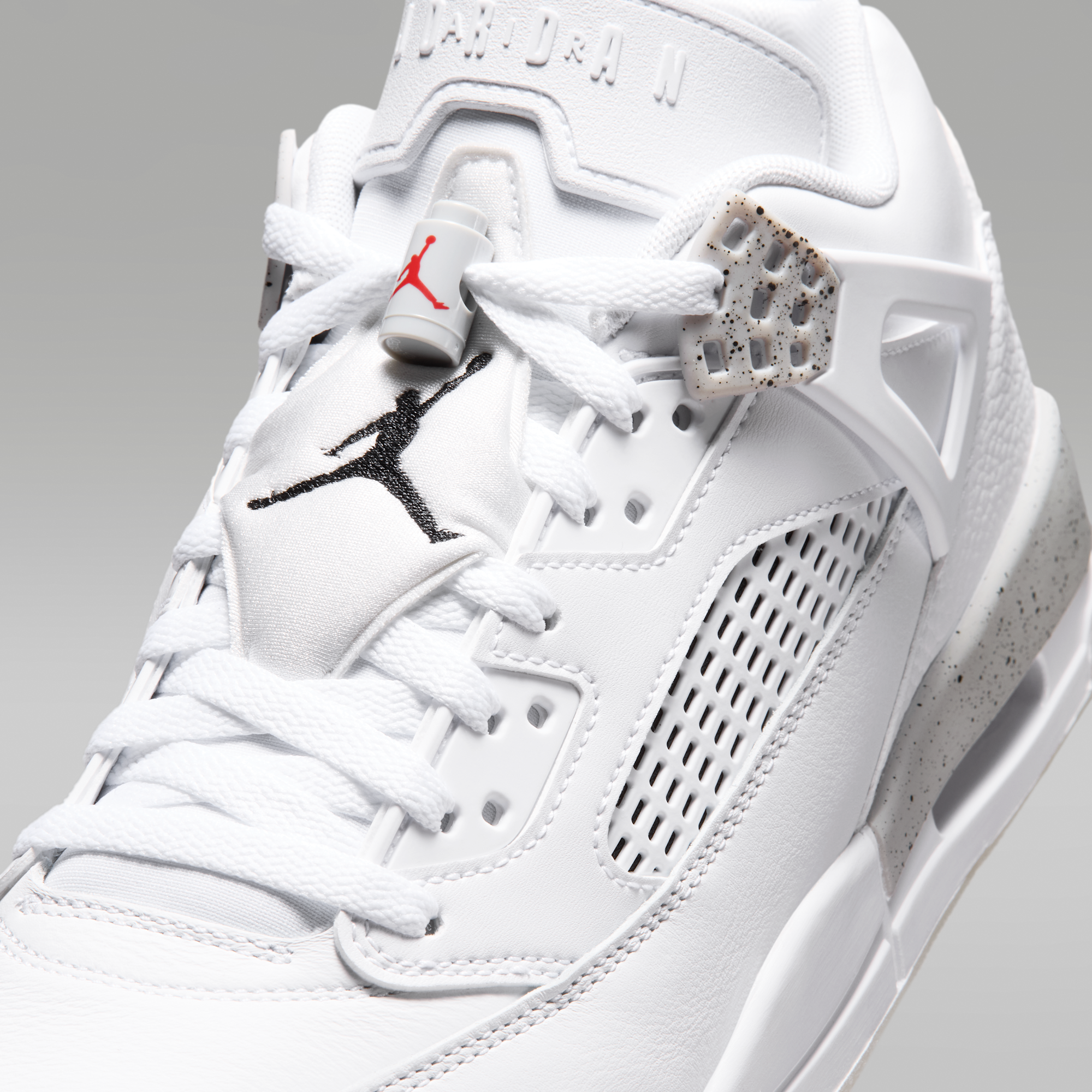 Jordan Spizike Low - Λευκό/Grey Fog/Fire Red/Μαύρο - 7