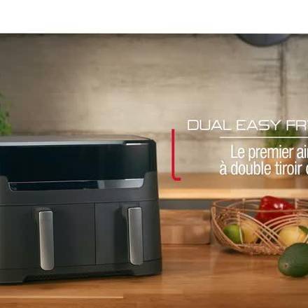 Tethtfal Dual Easy Fry & Grill, Air fryer double tiroir, 8.3L, Jusqu'à 8 personnes