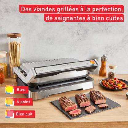 Tethtfal Optigrill 4 en 1 XL, grill intelligent, fonctions bbq, four et repas complet, 12 programmes, mode manuel, ouverture 180°, XL 8 personnes