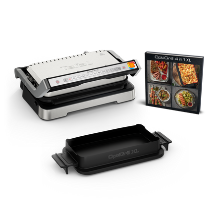 Tethtfal Optigrill 4 en 1 XL, grill intelligent, fonctions bbq, four et repas complet, 12 programmes, mode manuel, ouverture 180°, XL 8 personnes