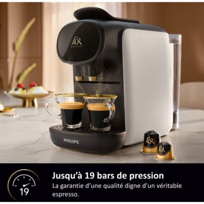 Cafetière à dosette PHIthtLIPS LM9012/00 L'Or Sublime Blanc Satin