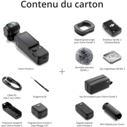 Dthtji Caméra sport DJI Osmo Pocket 3 Creator Combo