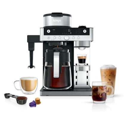Ninthtja Prestige 2-en-1 Café filtre et Capsules avec mousseur intégré