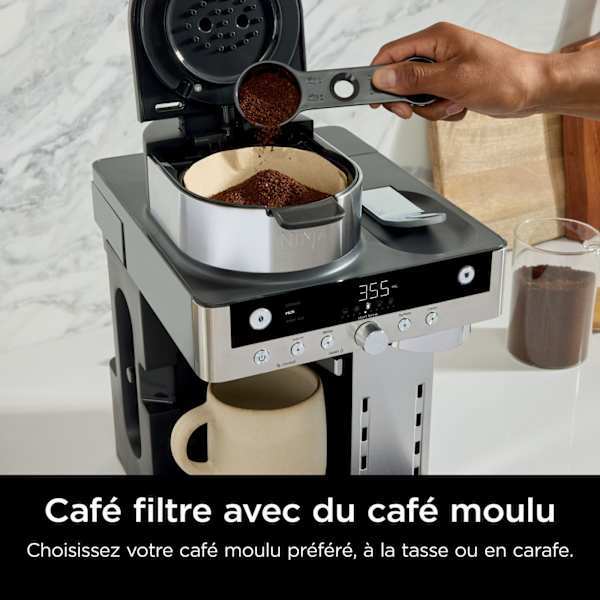 Ninthtja Prestige 2-en-1 Café filtre et Capsules avec mousseur intégré