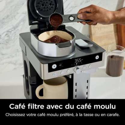 Ninthtja Prestige 2-en-1 Café filtre et Capsules avec mousseur intégré