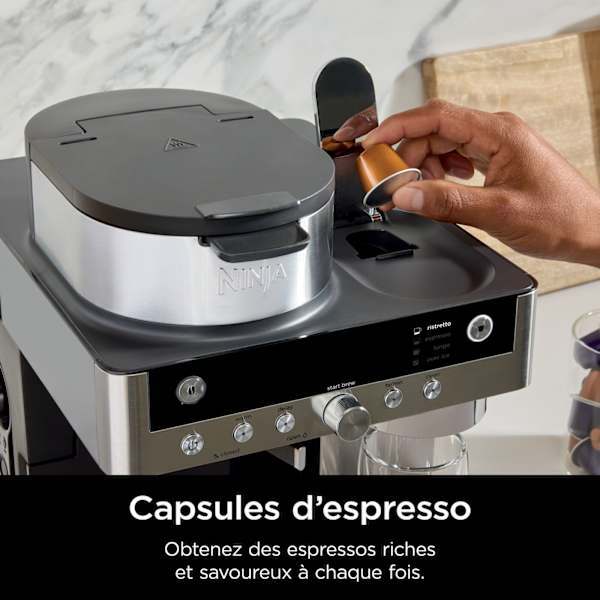 Ninthtja Prestige 2-en-1 Café filtre et Capsules avec mousseur intégré