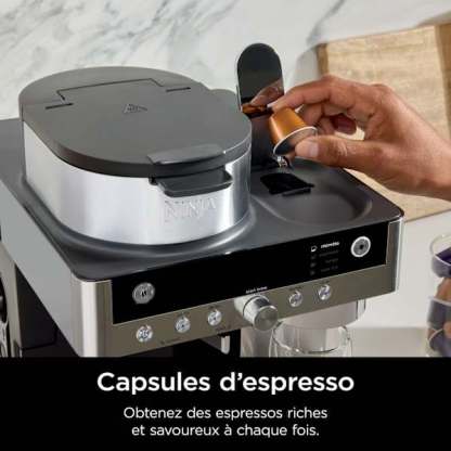 Ninthtja Prestige 2-en-1 Café filtre et Capsules avec mousseur intégré