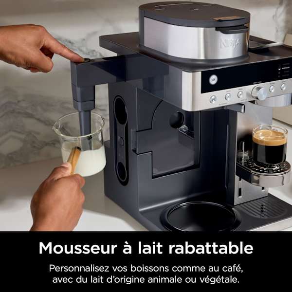 Ninthtja Prestige 2-en-1 Café filtre et Capsules avec mousseur intégré