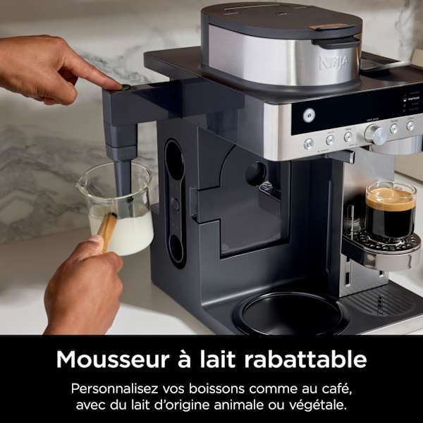 Ninthtja Prestige 2-en-1 Café filtre et Capsules avec mousseur intégré