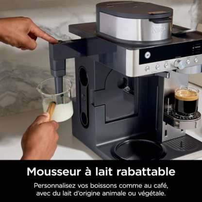 Ninthtja Prestige 2-en-1 Café filtre et Capsules avec mousseur intégré