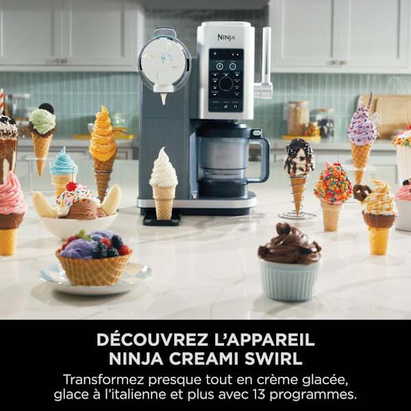 Machine à glace à l’italienne Ninthtja CREAMi Scoop & Swirl​ 13-en-1