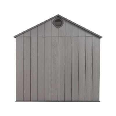 Heavy-duty resin outdoor shed with lock, double door and window, wind, rain, and snow resistant