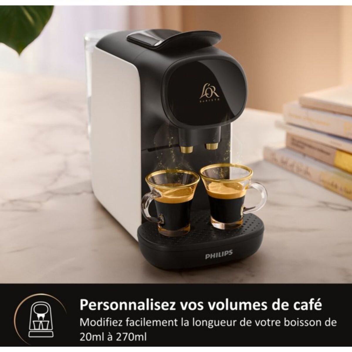 Cafetière à dosette PHIthtLIPS LM9012/00 L'Or Sublime Blanc Satin