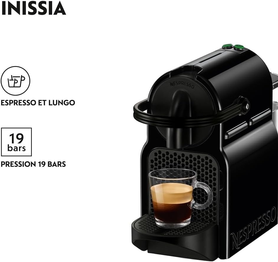 De'Longhi Nespresso Inissia EN80.B, Machine à Café Automatique, Machine à Capsules pour une Seule Tasse