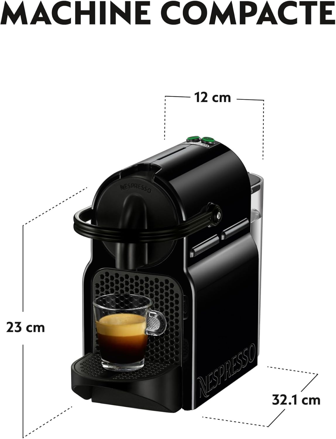 De'Longhi Nespresso Inissia EN80.B, Machine à Café Automatique, Machine à Capsules pour une Seule Tasse