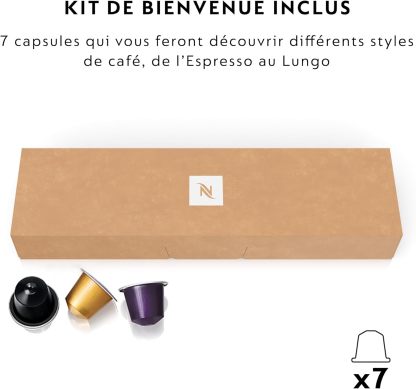 De'Longhi Nespresso Inissia EN80.B, Machine à Café Automatique, Machine à Capsules pour une Seule Tasse