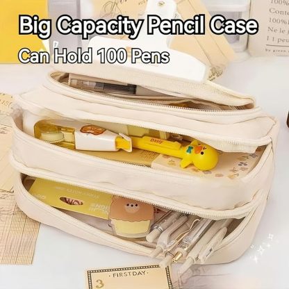 Big Capacity Pencil Case, Cute Pencil Pouch, Aesthetic Pencil Case, Kawaii Pencil Case, Pencil Cases for Teen Girls, Pencil Case with Compartments (Light Blue)