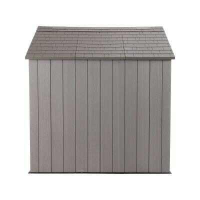 Heavy-duty resin outdoor shed with lock, double door and window, wind, rain, and snow resistant