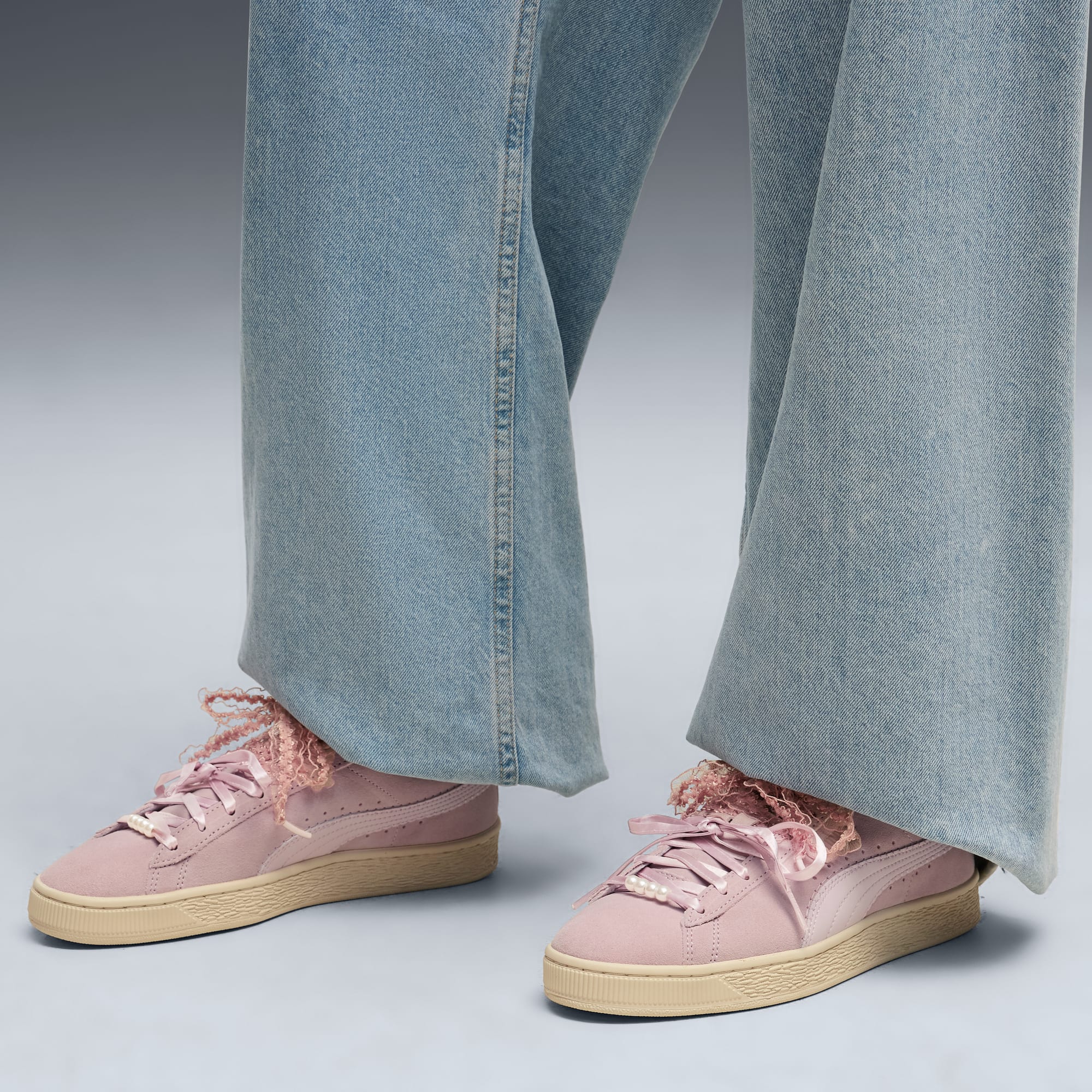 Sneakers Suede Bloom Femme - Misty Pink-Powder Pink
