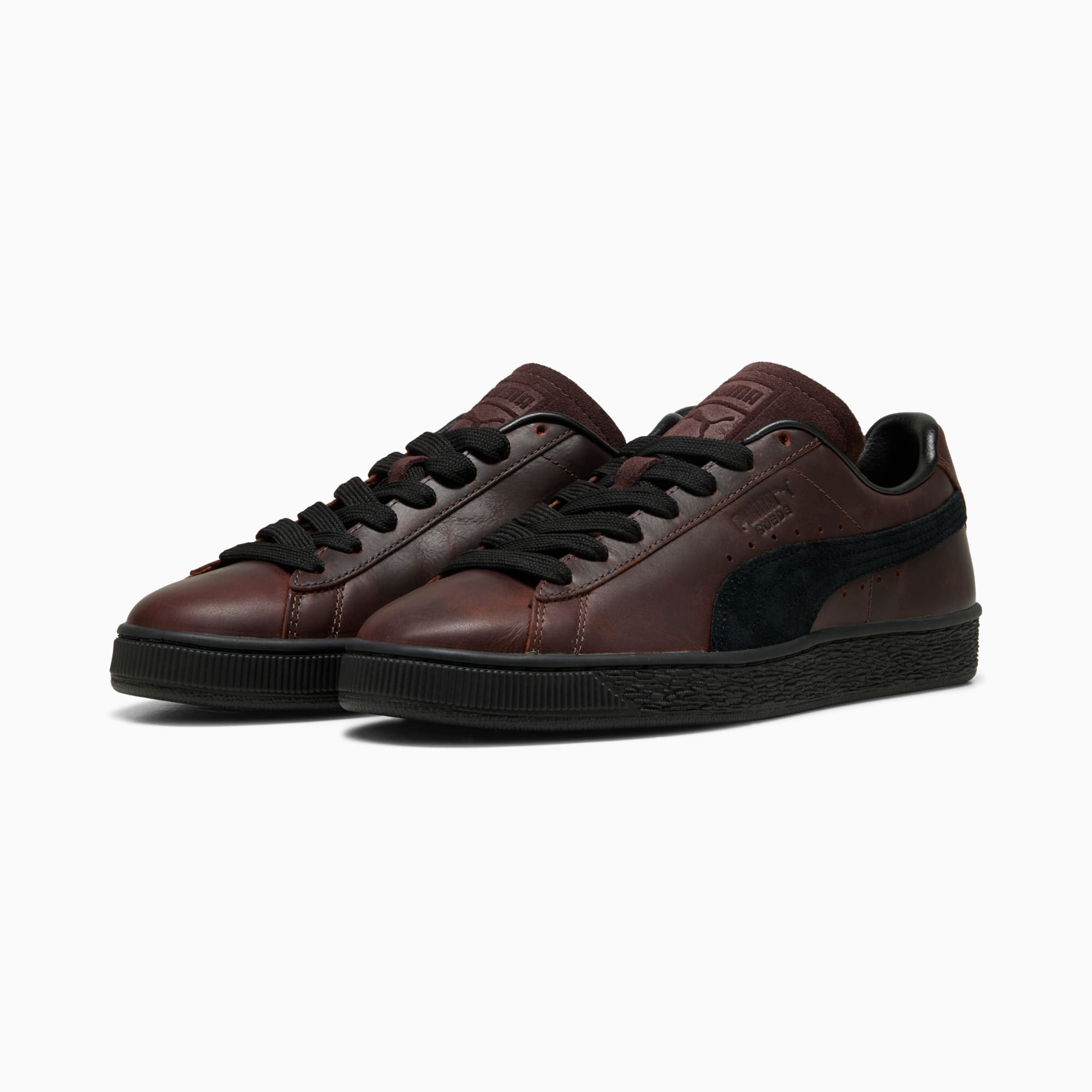 Sneakers Suede Dressed Unisexe - Leather Brown-PUMA Black