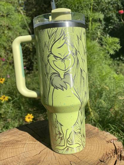 Grinch 40oz Steel H2.0 FlowState Quencher Tumbler