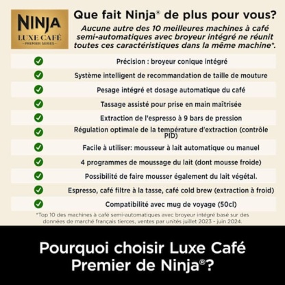 Machine Espresso Ninja Luxe Café Premier Noire ES601EUBK