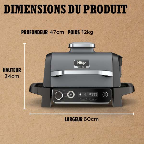 Barbecue électrique & Fumoir Ninthtja Woodfire OG701EU