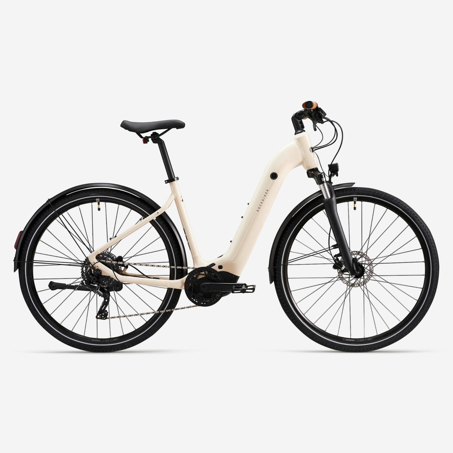 Vélo tout chemin électrique à moteur central et cadre bas, E-ACTV 500 vert