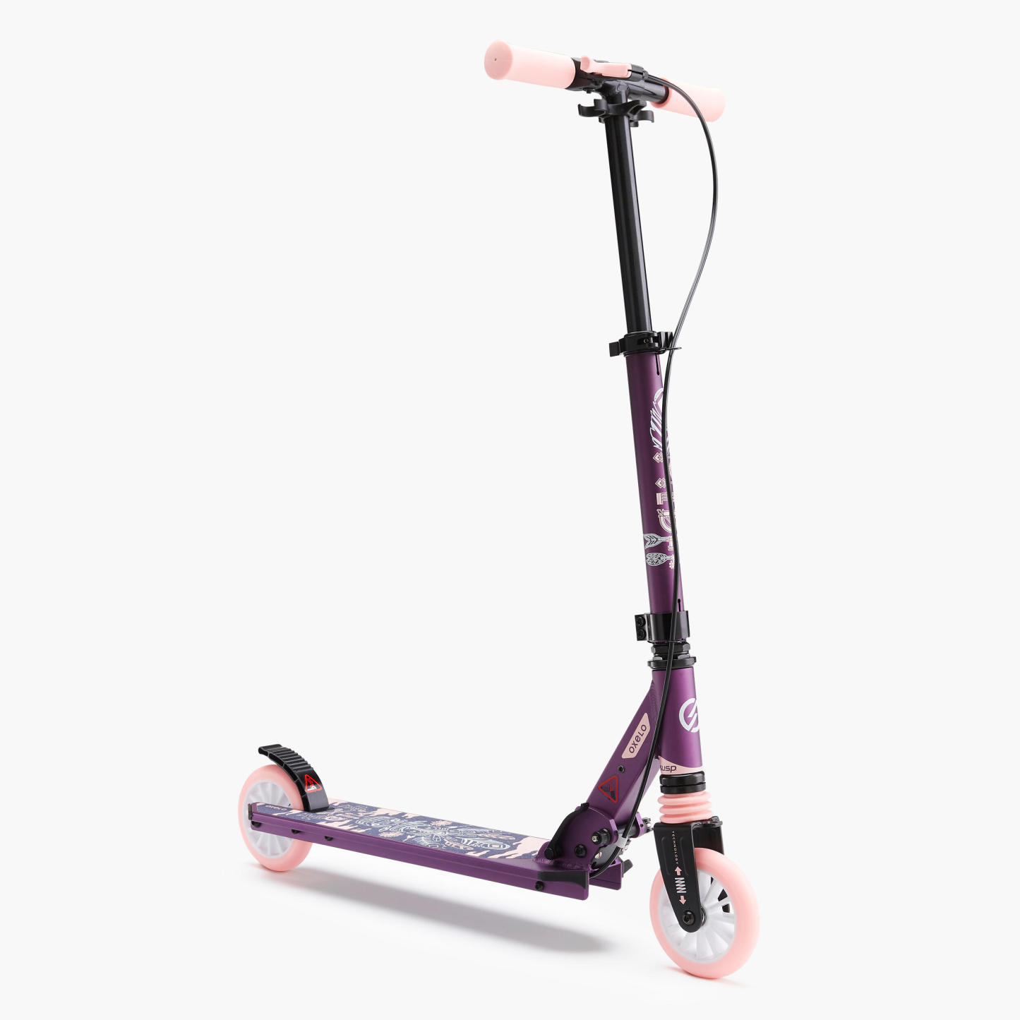 OXthtELO Trottinette enfant mid5 avec frein au guidon et suspension violette