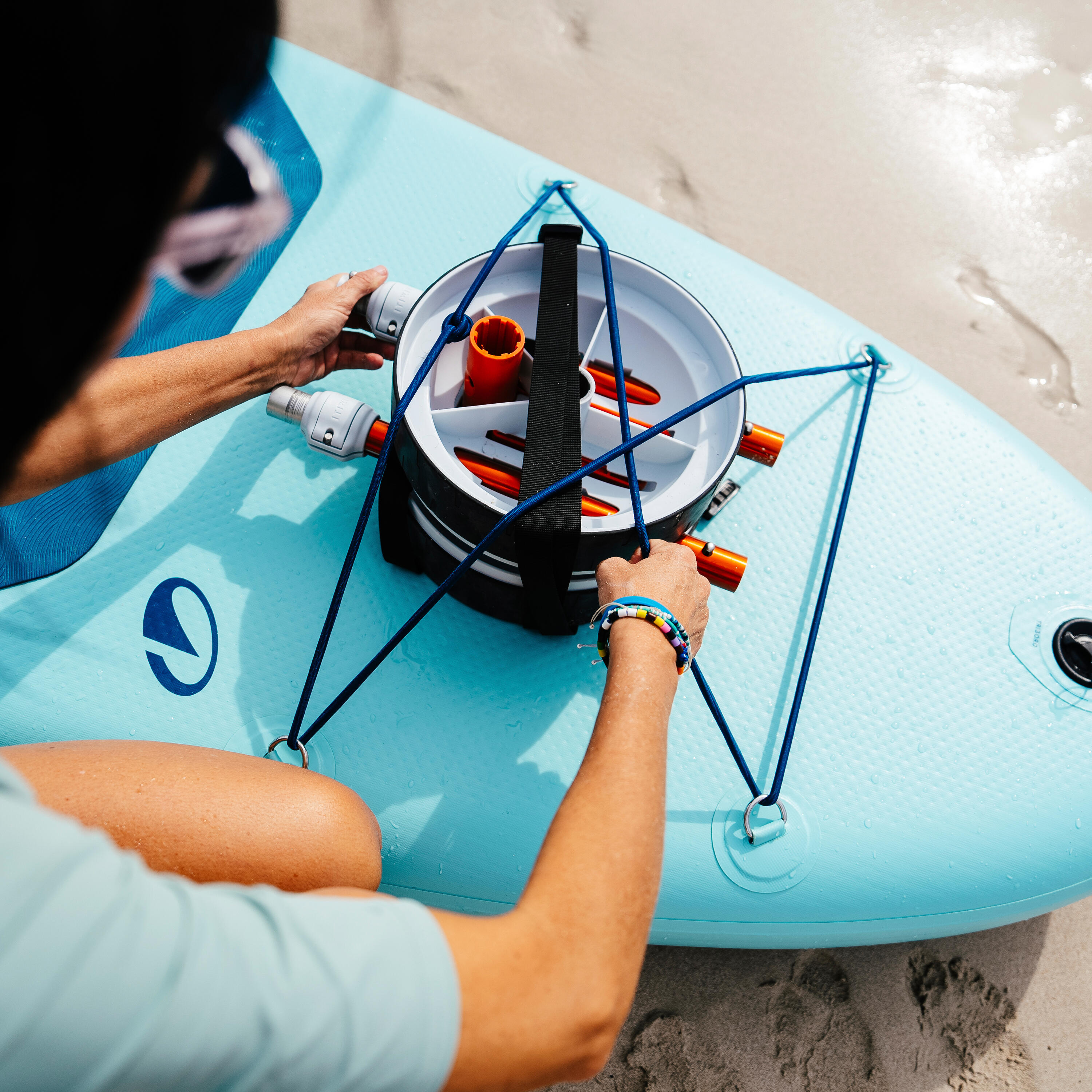 DECATHLON Pack Stand up paddle gonflable 10'6 ,1 ou 2 personnes (jusqu'à 130 kg)- 100 Bleu