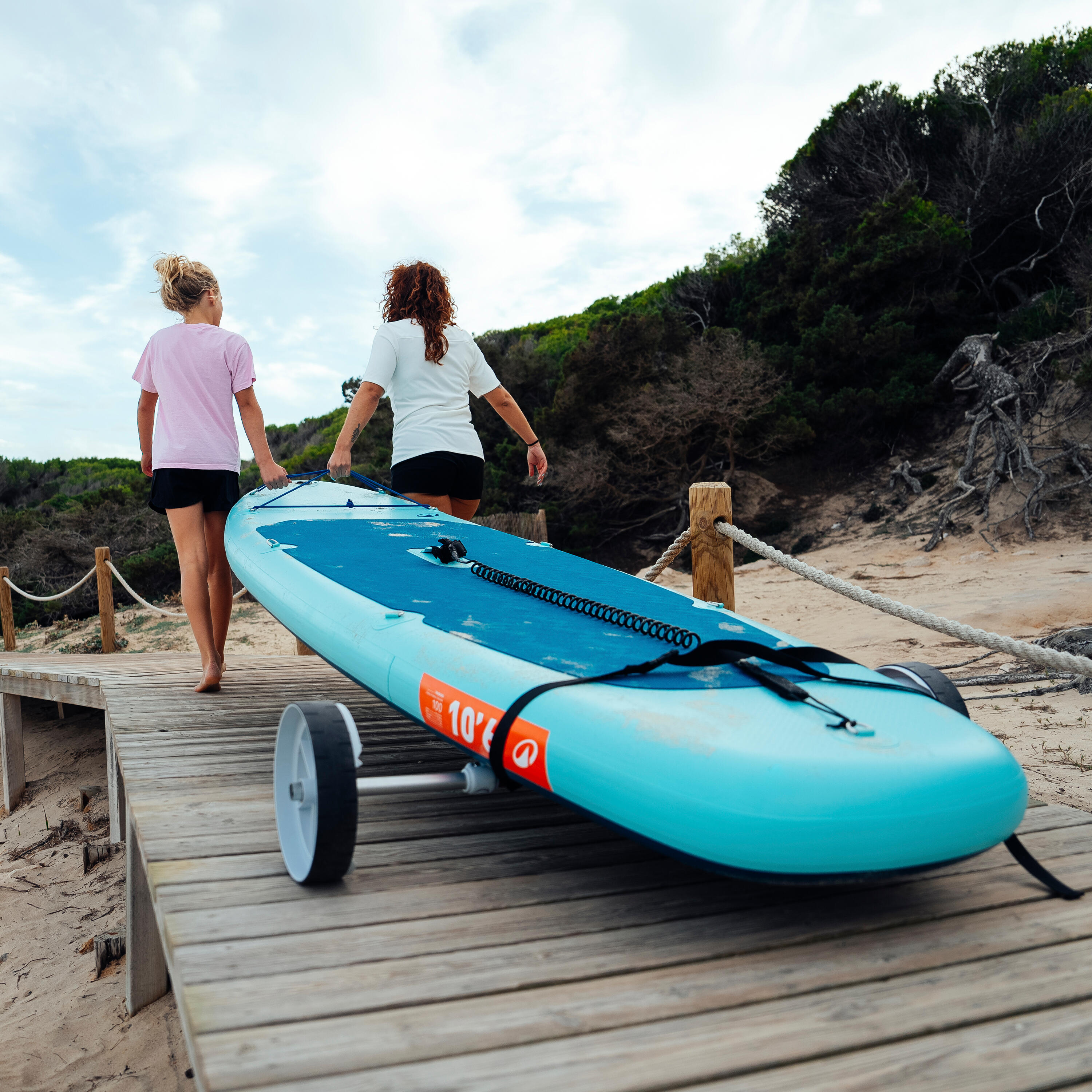 DECATHLON Pack Stand up paddle gonflable 10'6 ,1 ou 2 personnes (jusqu'à 130 kg)- 100 Bleu