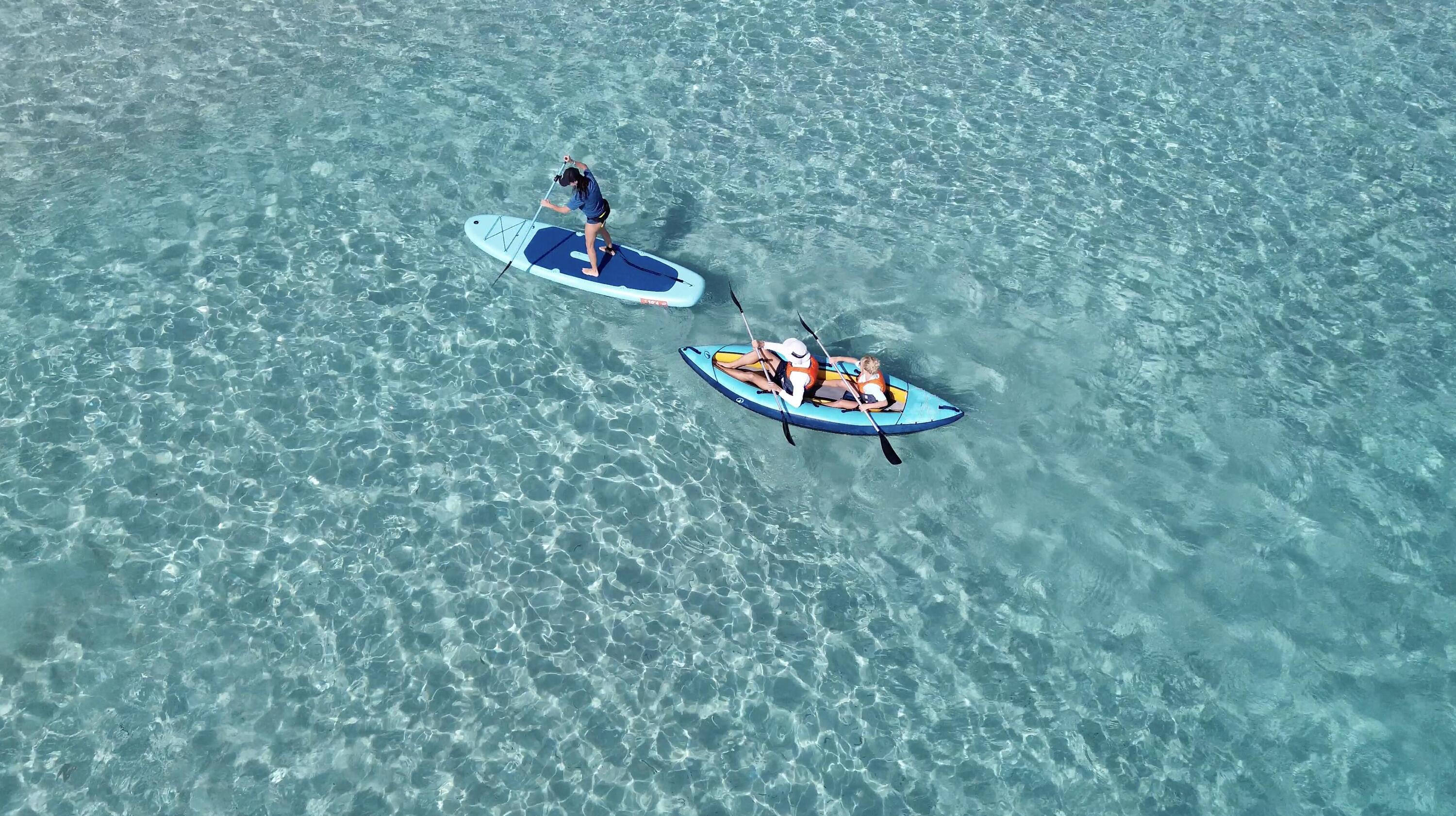 DECATHLON Pack Stand up paddle gonflable 10'6 ,1 ou 2 personnes (jusqu'à 130 kg)- 100 Bleu