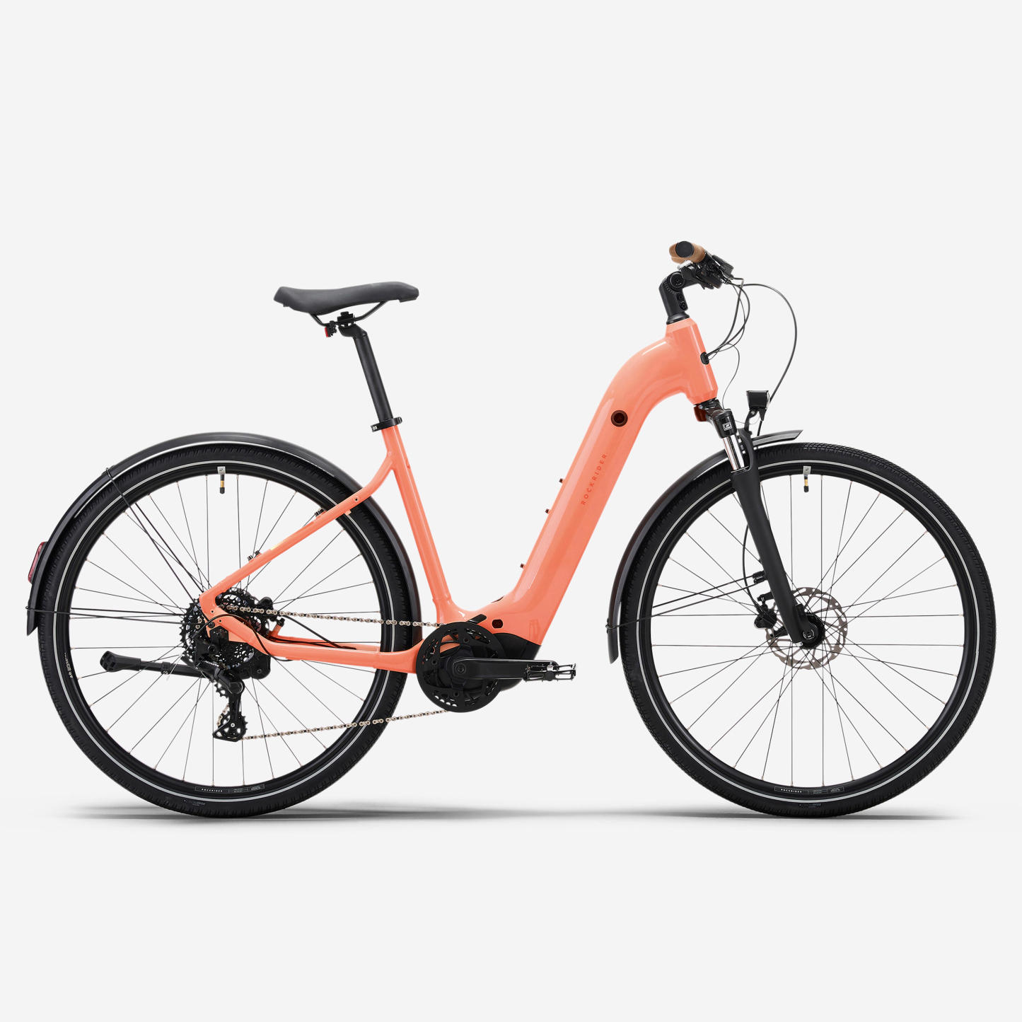 Vélo tout chemin électrique à moteur central et cadre bas, E-ACTV 500 vert