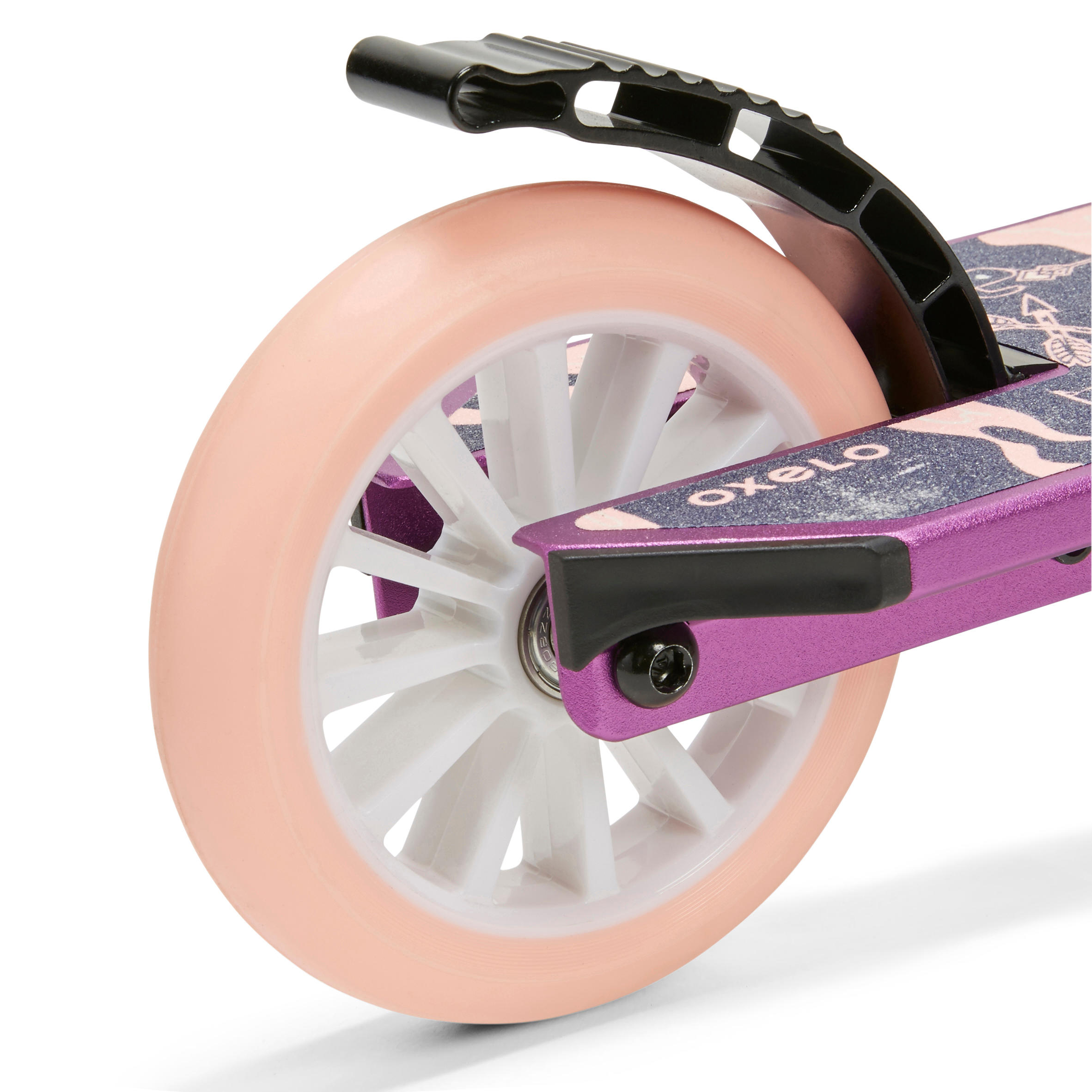 OXthtELO Trottinette enfant mid5 avec frein au guidon et suspension violette